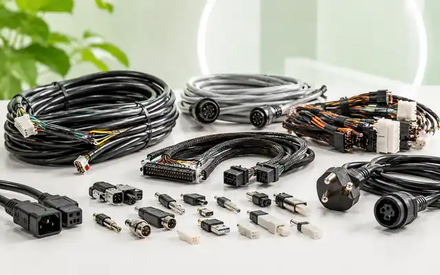 Cables connectors wiring and electronic accessories for material recovery