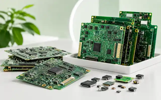 Recovered printed circuit boards and electronic components