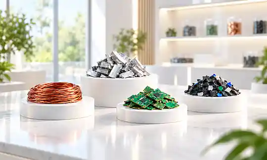 Recovered copper aluminium circuit boards and other valuable materials
